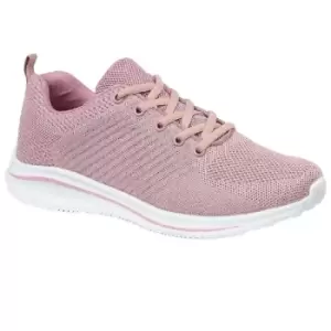 image of Cipriata Womens/Ladies Leona Lightweight Memory Foam Trainer (3 UK) (Rose Pink Sparkle)