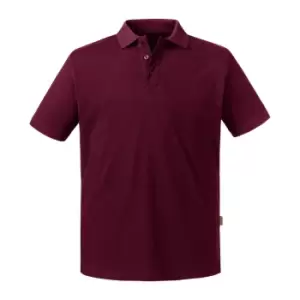 image of Russell Mens Pure Organic Polo (2XL) (Burgundy)