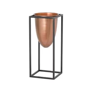 60cm Copper Bullet Planter On Black Frame