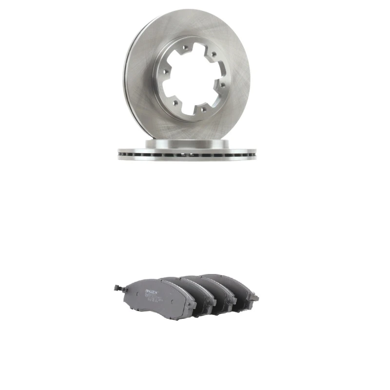 Image of RIDEX 3405B3299 Brake disc and pads set Front Axle, Brake Disc Type: internally vented, incl. wear warning contact Brake Set,disc brakes (3405)