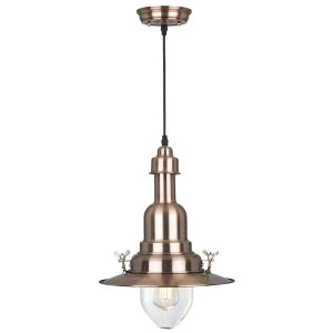 image of The Lighting and Interiors Group Fishermans Lantern Ceiling Light - Copper