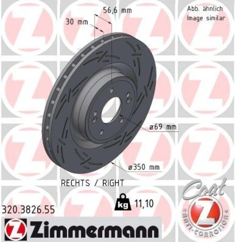 Image of ZIMMERMANN Brake disc ZIMMERMANN 320.3826.55