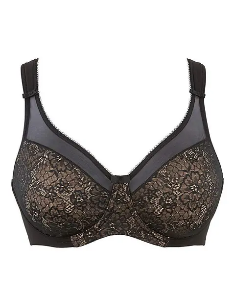 Image of Berlei Berlei Beauty Lace Minimiser Bra Blk/Nud Black/Nude Female 36C CN20638
