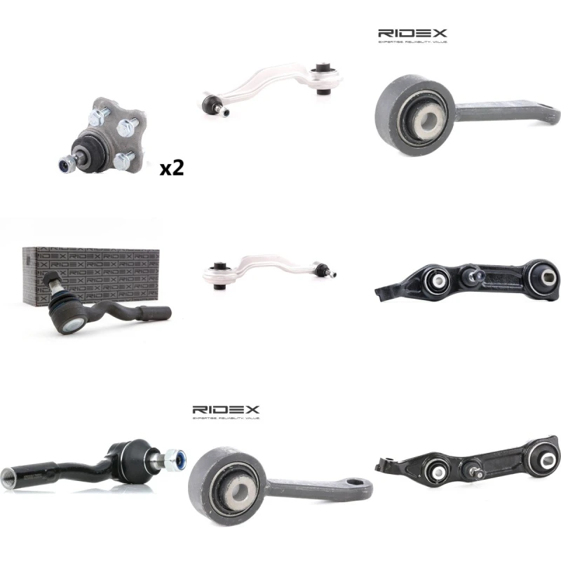 Image of RIDEX 772S1267 Control arm repair kit with coupling rod, Front Axle Left, Control Arm Suspension Kit (772)