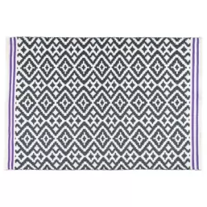 Image of Origins Aztec Rug Grey and Purple 120 x 170cm