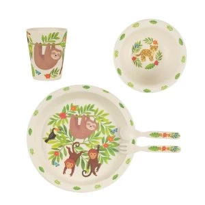 image of Sass & Belle Sloth and Friends Bamboo Tableware Set