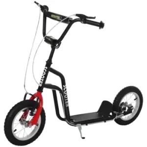 image of Reiten Kids 75-80cm Kick Scooter with Adjustable Handlebar, Inflatable Wheels & Brakes - Black/Red