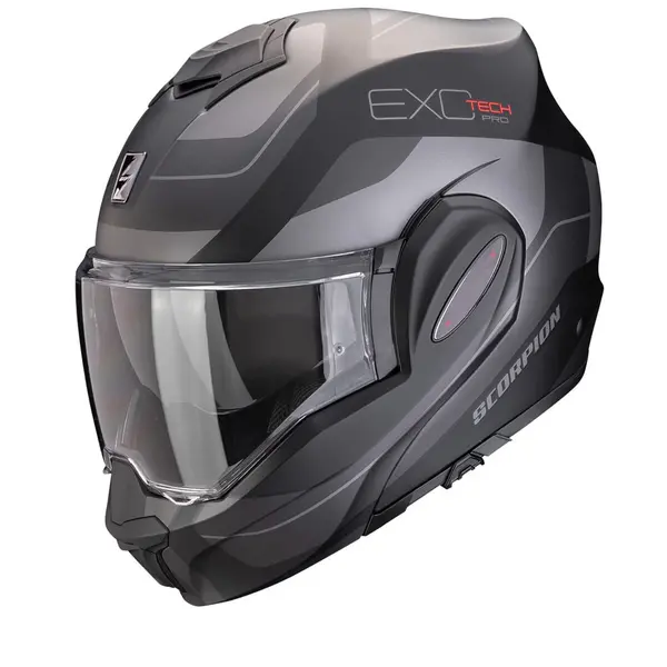 Image of Scorpion Exo-Tech Evo Pro Commuta Matt Black-Silver Modular Helmet Size L