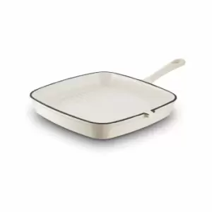 image of Barbary & Oak 23Cm Cast Iron Grill Pan - Cream