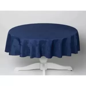 Image of Homespace Direct - Damask Rose Tablecloth 70x90 Rectangle For Dining Table Easycare - Navy