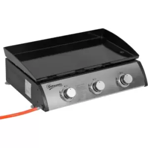 Image of Outsunny - Portable Gas Plancha bbq Grill with 3 Stainless Steel Burner, 9kW - Silver