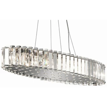 image of Elstead - Crystal Skye - 12 Light Island Bar Crystal Pendant, Chrome