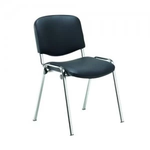 Image of Jemini Multipurpose Stacker Chair Chrome/Black Polyurethane CH0503PU