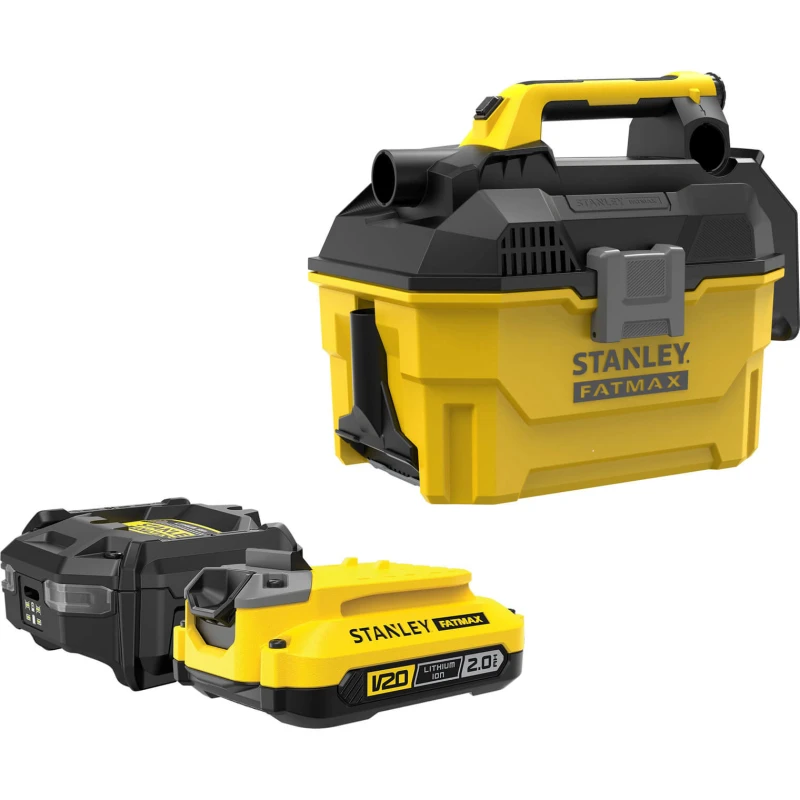 Image of Stanley Fatmax V20 SFMCV002 18v Cordless Wet & Dry Vacuum Cleaner 7.5L SFMCV002D1 Batteries: 1 x 2ah Li-ion