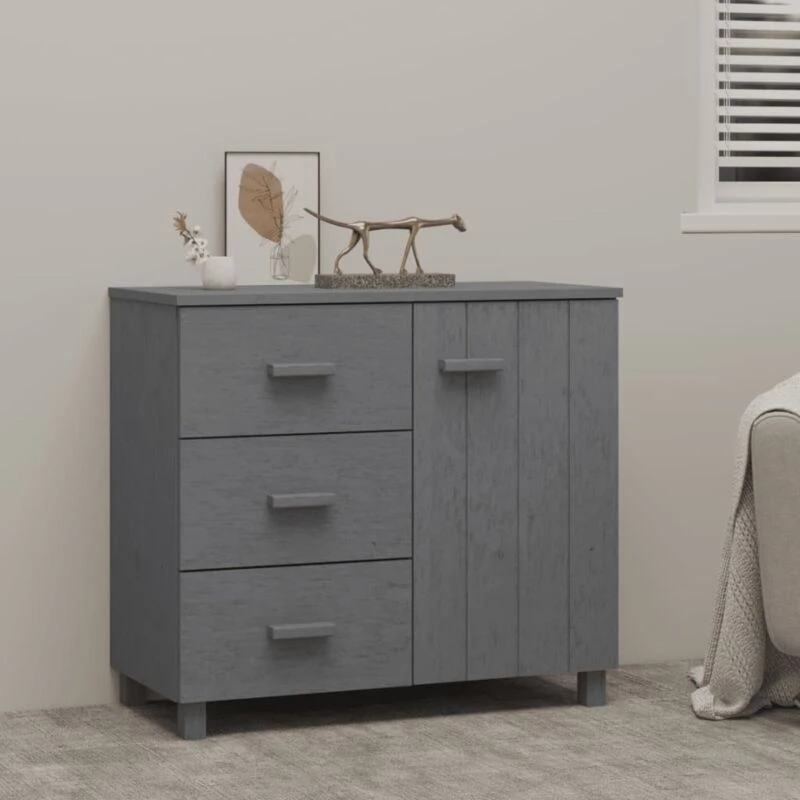 Image of VIDAXL Sideboard hamar Dark Grey 90x40x80cm Solid Pinewood Vidaxl 8720286817766