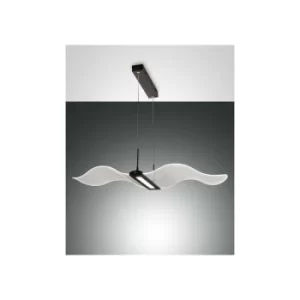 Image of Fabas Luce Fenice LED Integrated Pendant Ceiling Light Light Black Glass