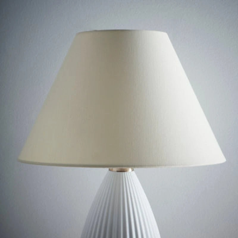 Image of K Living Kliving 12" Traditional Cream Cotton Coolie Lampshade For Modern Table Lamps And Floor Lamps