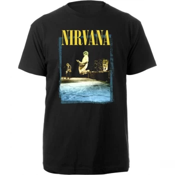 Image of Nirvana - Stage Jump Unisex Large T-Shirt - Black