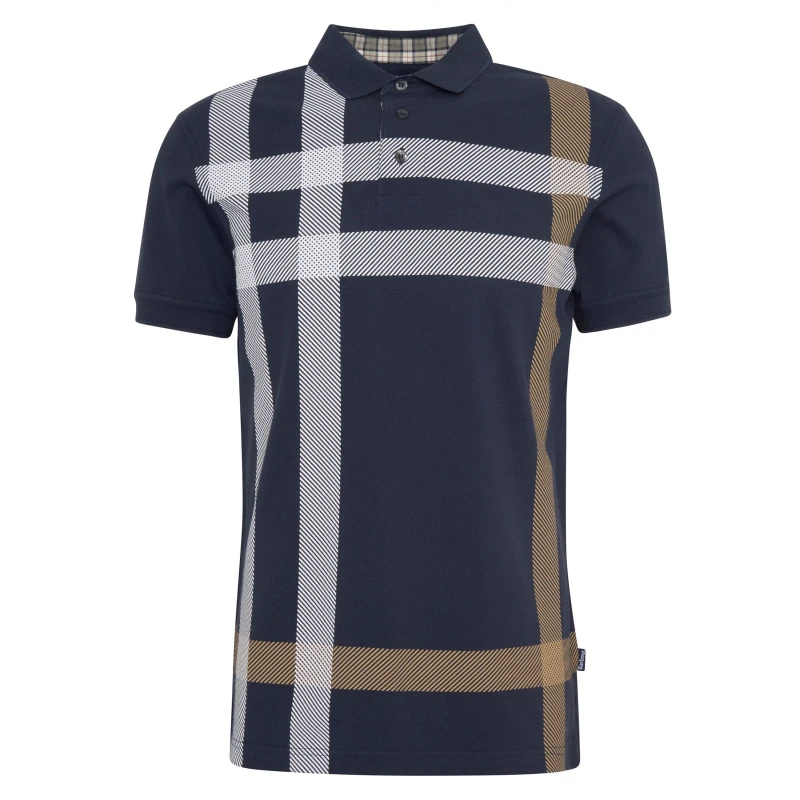 Image of Barbour Mens Blaine Polo Shirt Navy/Pine NY94 male M