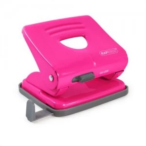 Image of Rapesco 825 2-Hole Metal Punch (25 Sheets) Hot Pink