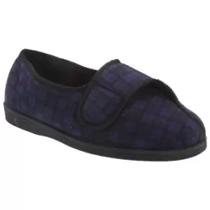 Image of Comfylux Mens Georgie Superwide Slippers (10 UK) (Navy Blue)