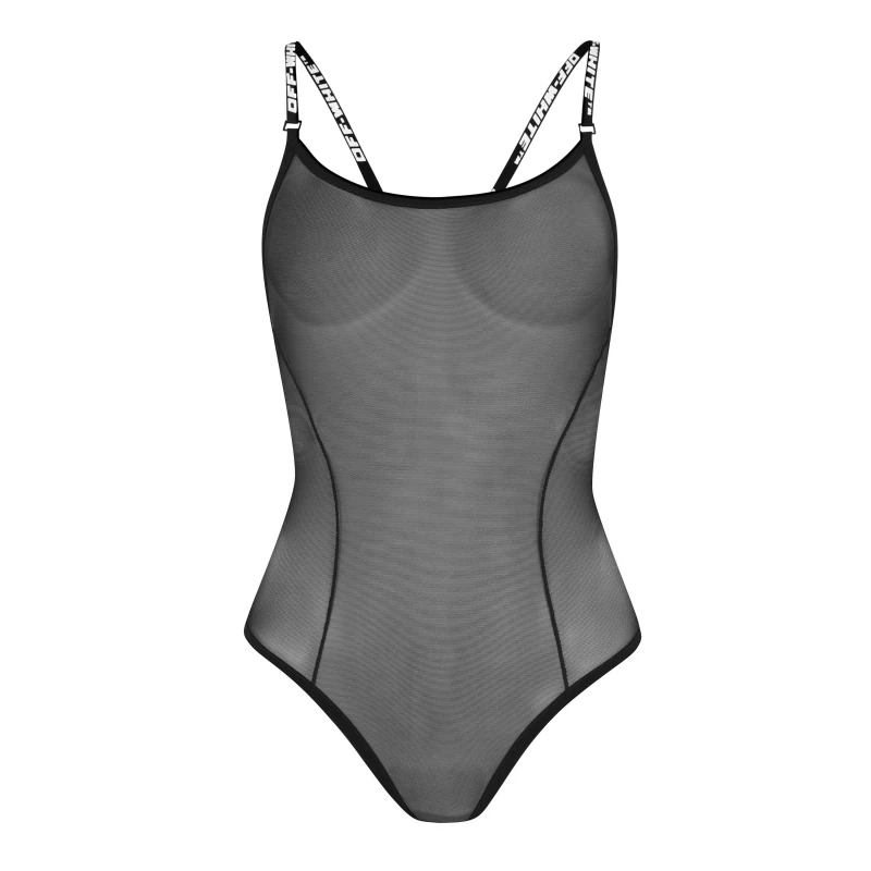 Image of Off White Womens Logo Band Bodysuit Black 1000 female 6 (2XS)