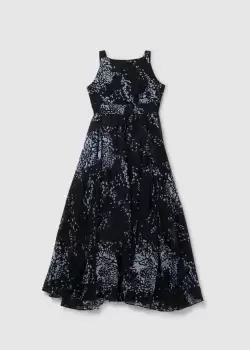 Religion Womens Ashley Wild Maxi Dress In Black/Ballad Blue