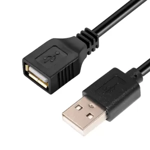 Image of USB 2.0 A (M) to USB 2.0 A (F) 1.8m Black OEM Extension Data Cable