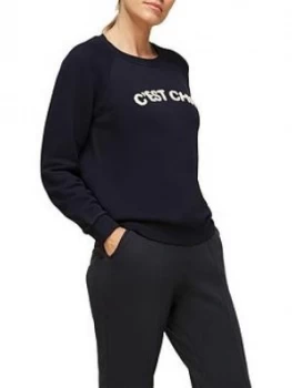 image of Whistles C'Est Chic Logo Sweatshirt - Navy