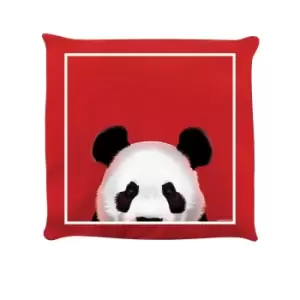 Image of Inquisitive Creatures Panda Filled Cushion (One Size) (Red)