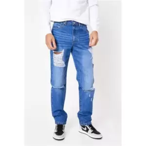 I Saw It First Mid Blue Slim Fit Jeans - Blue