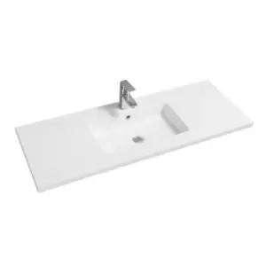 Image of Limoge Mid-edge Ceramic 121Cm Inset Basin With Rectangular Bowl