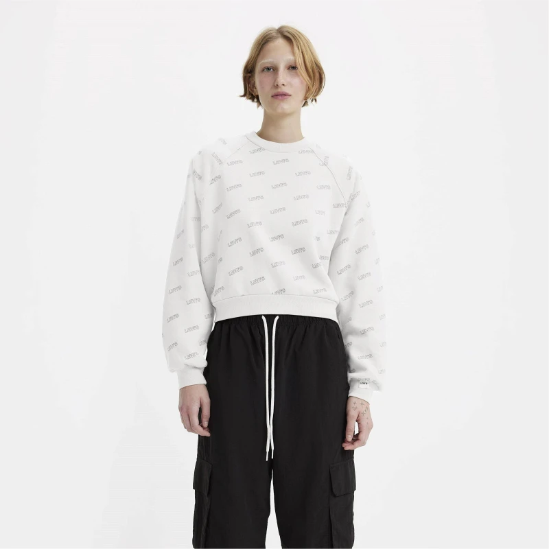 Image of Levis Vintage Logo Crew Sweatshirt - White White 8