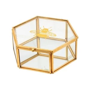 image of Sass & Belle Busy Bees Glass Jewellery Box