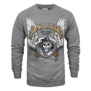 Image of Sons Of Anarchy Mens Winged Reaper Sweater (L) (Grey)