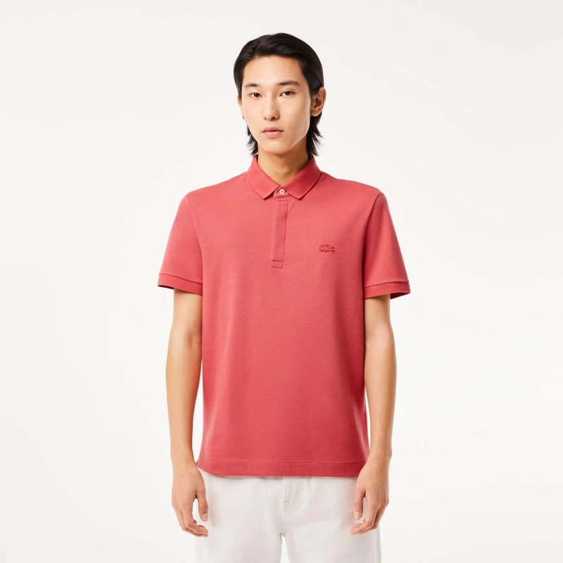 Image of Lacoste Regular-Fit Paris Stretch Piqu Polo Shirt - Red Red XS