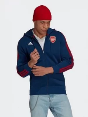 Image of Adidas Arsenal 3-Stripes Full-Zip Hoodie