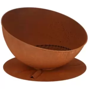 image of Fire Bowl Sloping On Disc Rust Esschert Design - Brown