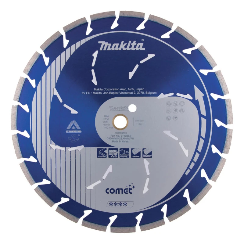 Image of Makita Comet Dry and Wet Diamond Cutting Disc B-13552 Diameter: 350mm