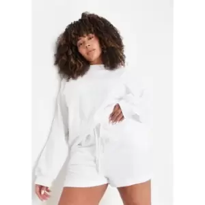 image of Missguided Loopback Turn Up Short - White