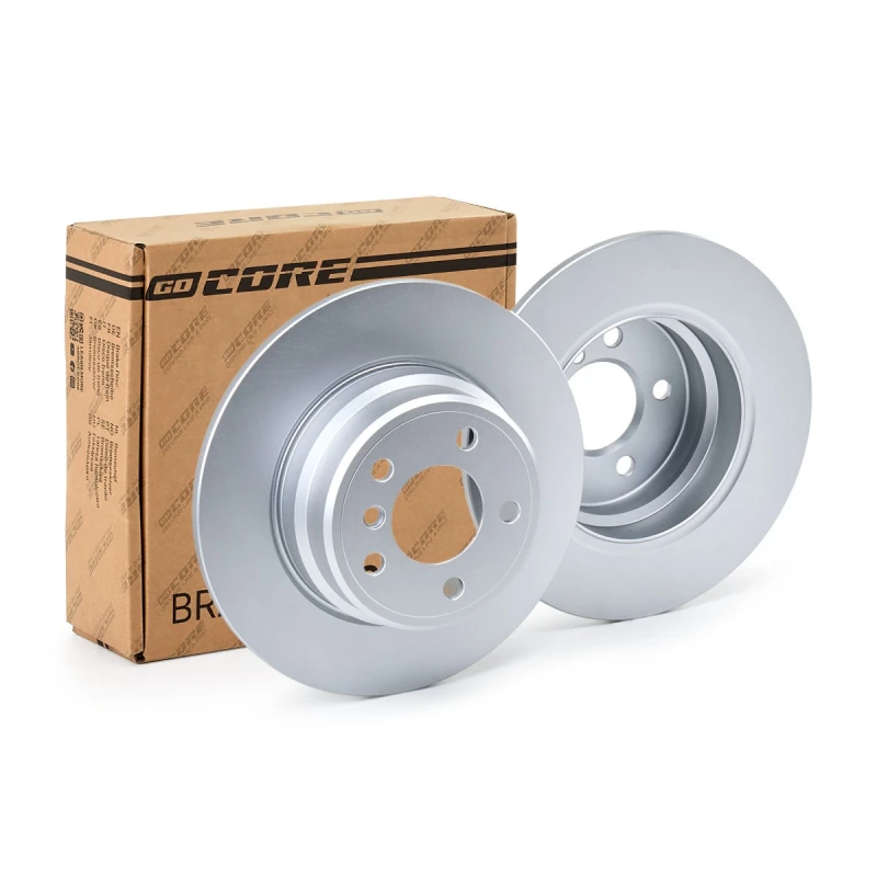 Image of goCORE GCH20411 Brake disc Rear Axle, Solid, Grey Cast Iron, Coated, High-carbon, without wheel studs Grey Cast Iron Brake Disc (82)