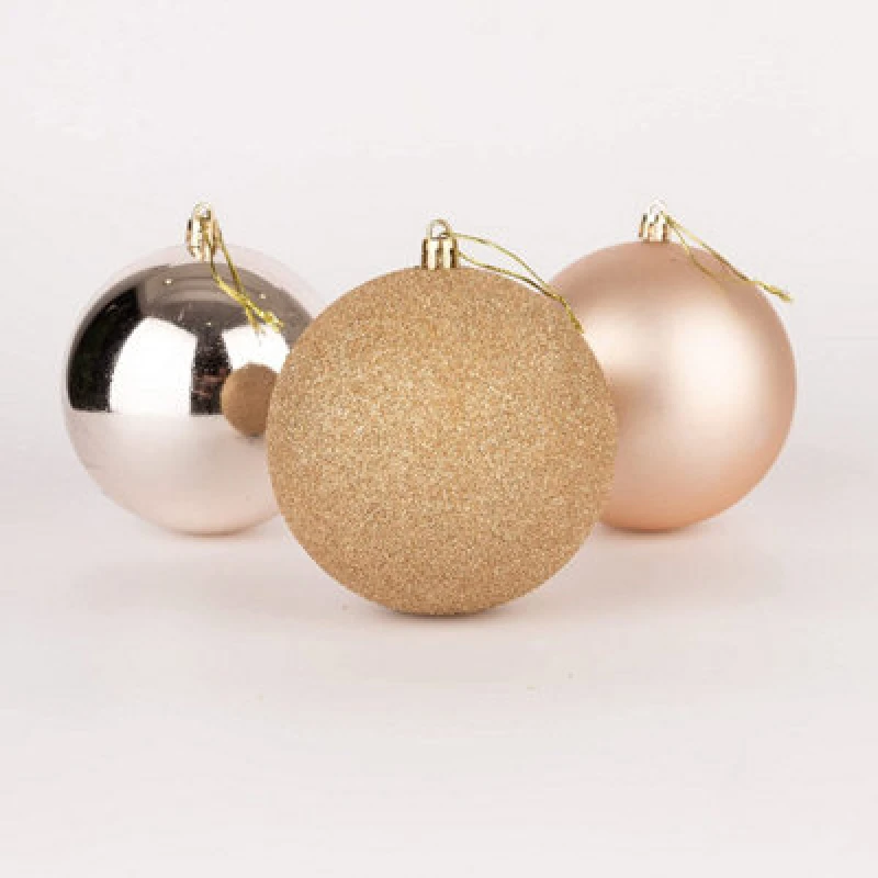 Image of Shatchi 60mm/18Pcs Christmas Baubles Shatterproof Champagne Gold,tree Decorations