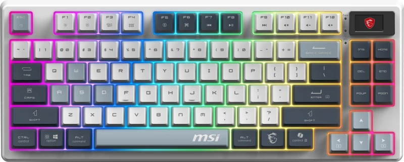 Image of MSI FORGE GK600 TKL Sky - Wireless Hot-swappable Mechanical Keyboard - BT/2.4GHz/WiFi - S11-43UKP01-HH9