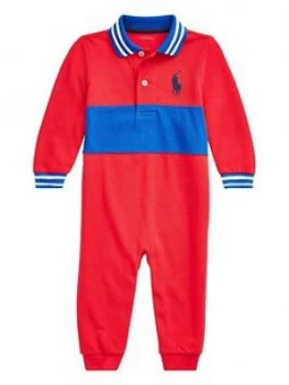 Image of Ralph Lauren Baby Boys Colourblock All In One - Red