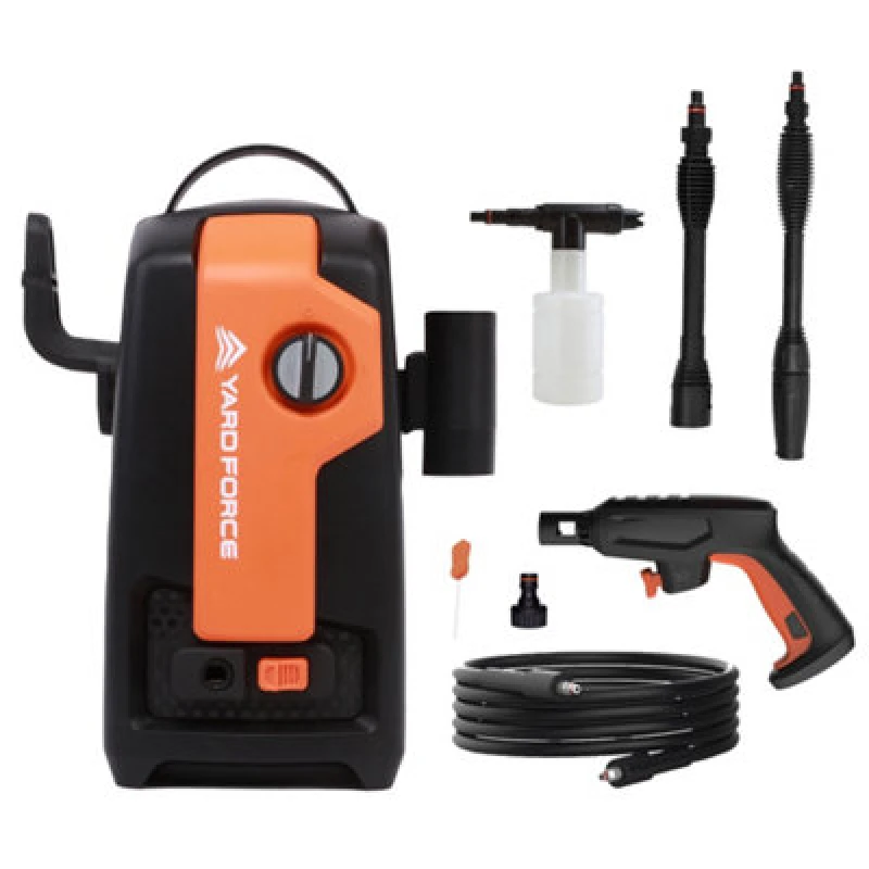 Image of Yard Force EW U11E 1600W High Pressure Washer with 120Bar Max Pressure and 400L/h Flow Rate, Black EW U11E-UK
