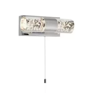 image of Searchlight Bubbles Bathroom LED Bubble Wall Light - Chrome. White Pull Switch