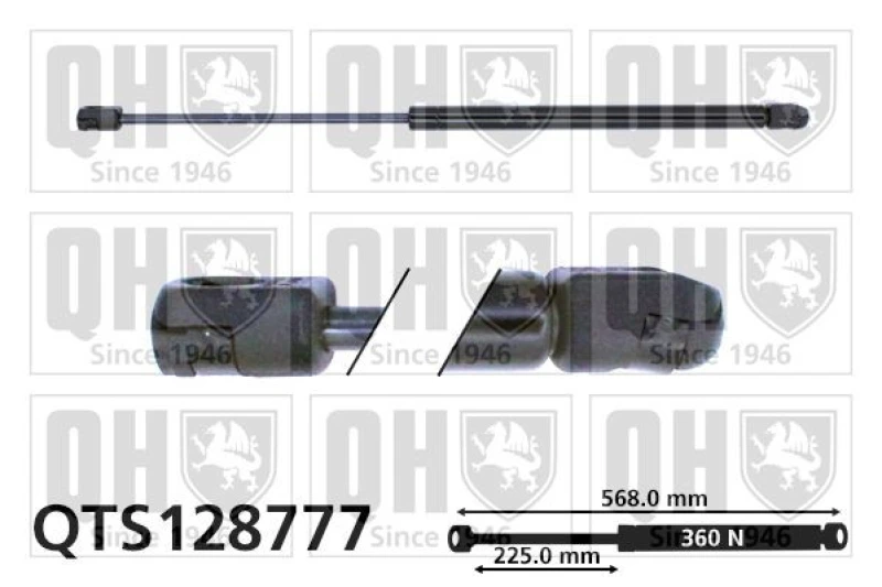 Image of QUINTON HAZELL Tailgate strut QUINTON HAZELL QTS128777