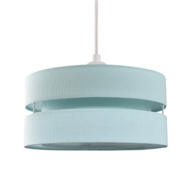 Image of Happy Homewares Contemporary Quality Duck Egg Linen Fabric Triple Tier Ceiling Pendant Shade