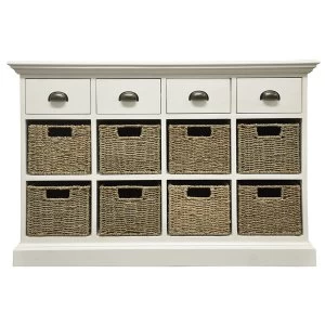 Robert Dyas Tocino Ready Assembled 4-Drawer 8-Basket Wooden Storage Unit