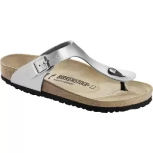 image of Birkenstock Womens Gizeh Birko-Flor Sandal Silver UK5 (EU38)